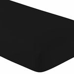 Crescent 2 Pack 100% Pure Natural Cotton Jersey Knit Soft and Comfy Black Fitted Crib Sheets for Standard Crib and Toddler Mattresses, Hypoallergenic, Breathable for Boys and Girls (Black, Pack of 2)