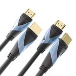 KIMTABO 6 ft HDMI Cables 2 Pack 4K HDMI Cable 60Hz | High Speed HDMI Cord, Y Style, Grey Jacket, Gold Connectors, ARC, 2K, 1080p | for Laptop, PS4, PS5, Xbox One, Monitor, LG, Apple TV, Projector