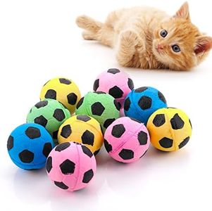 cobee 10PCS 4 cm Palline Giocattolo per Gatti in Spugna, Pallone Giocattolo per Gatti in Schiuma Pallone Giocattolo da Calcio Gioco per Gatti Giocattolo con Palline Interattive