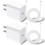 2-Pack 20W USB C Charger for iPhone 16/15, 2X 6.6ft USB C to USB C Cables, USB C Charger Block for iPhone 16/15 Pro Max,16/15 Pro,16/15 Plus,11" iPad Pro 1/2/3/4th,12.9" iPad Pro 3/4/5/6th (2 Pack)