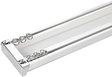 ZSHINE Curtain Conjoined Double Track (39-299 Inches) Ceiling or Wall Mounting Heavy-Duty Curtain Rails for Living Room Bedroom Room Divider(white)…