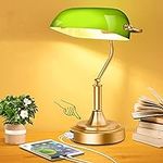 Bankers Lamp with 2 USB Ports, Touc