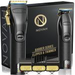 Novah® Professional Hair Clippers for Men, Professional Barber Clippers and Trimmer Set, Mens Cordless Hair Clippers for Barbers Haircut Fading Kit Fade - Gold