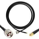 3ft SMA Male to N Male S-MR240 Pure Copper Cable, GEMEK Low Loss Coax for 3G/4G/5G/6G LTE/ADS-B/Ham/GPS/WiFi/RF Radio to Antenna or Surge Arrester Use (50 Ohm Not for TV)