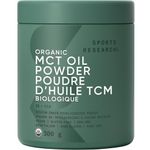 Sports Research Organic MCT Oil Powder - Keto & Vegan MCTs C8, C10 from Coconuts - Non-GMO & Gluten Free - Unflavored, Perfect in Coffee, Tea & Protein Shakes - 10.6 oz