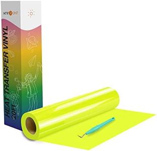 HTVRONT HTV Vinyl Rolls Heat Transfer Vinyl - 12" x 20ft Neon Yellow HTV Vinyl for Shirts, Iron on Vinyl for All Cutter Machine - Easy to Cut & Weed for Heat Vinyl Design