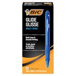 BIC Glide Bold Blue Ballpoint Pens, Bold Point (1.6 mm), 12-Count Pack, Retractable Ballpoint Pens With Comfortable Full Grip