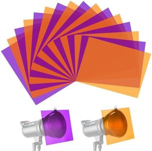 Halloween Light Gels, 16PCS Gel Lighting Filter Colored Overlays Correction, Gel Filter Transparent Color Film Plastic Sheets for Led Light Outdoor Landscape, 11.7 by 8.3 Inches