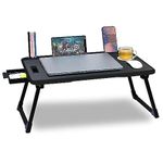 Datar Fashion Office Table for Home/Writing Desk for Office/Folding Table for School/Folding Study Table/Work from Home Height Adjustable Multipurpose Table (Black Cotted)