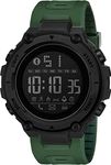 Shocknshop Digital Rubber Sports Stylish Multifunctional Electronic LED Black Dial Wrist Watch for Men Boys -WCH78 (Green)