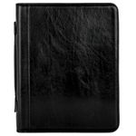 Time Resistance Leather Portfolio – Document Bag with Carry Handle – Tablet Size Case