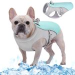 Kuoser Dog Cooling Vest, Evaporative Cooling Coat for Dogs, Breathable Pet Cooling Jacket, Safety Reflective Puppy Ice-Cooling Harness Coat, Sun-Proof Dogs Cooler Vest for Activity, Blue