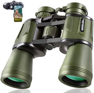 20x50 Hunting Binoculars for Adults with Low Light Night Vision - 28mm Large Eyepiece Professional Waterproof Binoculars for Bird Watching Hiking Concert Travel with BAK4 Prism FMC Lens, Green