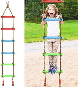 6.6 Ft Climbing Rope Ladder for Kids, Climbing Ladder Hanging Rope Ladder for Indoor Play Set and Outdoor Tree House, Playground Swing Set and Ninja Slackline