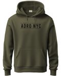 ADRO Hoodies for Men | Printed Hoodie for Men | Cotton Hoodie | Mens Hoodies | Sweatshirt for Men | Hooded Hoodie|H24-ADRO-OL-L Olive