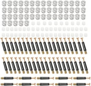 50 Sets 3 in 1 Furniture Connection Kit,Cam Fitting with Dowel Pre-Inserted Bolts, Furniture Fastener Screws Nut,Dowel Cam Screws Connectors Kits for Bookshelves,Wardrobe Board, Drawer and Cabinet