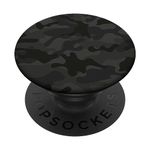 PopSockets Black camo design black grey camouflage print for girls boys PopSockets Swappable PopGrip