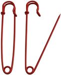 Wuuycoky Red 76mm Length Safety Pin Safety Blanket Pin Pack of 10