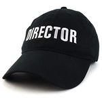 Trendy Apparel Shop Director Embroidered Soft Cotton Low Profile Dad Hat Baseball Cap, Black, One Size