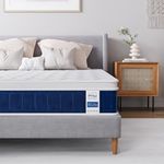 wowttrelax Double Mattress 4FT6, 10 Inch Gel Memory Foam Pocket Sprung Mattress with Breathable Soft Fabric, Orthopedic Pressure & Back Pain Relief, Medium Firm Mattress Euro Top in a Box- 135×190×25