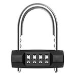 [Upgraded] Brifit Combination Padlock, 4-Digit Combination Lock, Outdoor Weatherproof Combination Locks Padlock, Adjustable Hook, Outdoor Heavy Duty Waterproof for School, Gym Locker, Shed, Garage