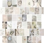 Vanilla Girl Aesthetic Room Decor, Vanilla Girl Wall Collage Kit, Clean Girl Aesthetic Pictures for Dorm, Neutral Posters, Cream Wall Art Prints for Bedroom.(Set of 50, 4" × 6") (Vanilla Girl)