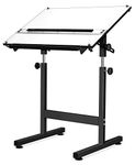 Isomars Drawing Drafting Board Table - Scholar with White Laminated Board with Parallel Ruler 25.5"x35" - Stand with Adjustable Height and Angles