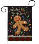 Breeze Decor - Gingerbread Winter - Seasonal Christmas Impressions Decorative Vertical Garden Flag 13" x 18.5" Printed In USA