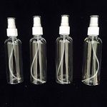 Vedini Plastic Transparent Empty Refillable Reusable Fine Mist Spray Bottle For Perfume, Travel With Diy Sticker Set And Funnel (100Ml, Pack Of 4)