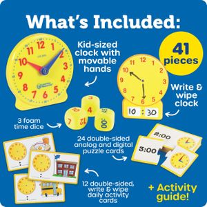 Learning Resources Time Activity Set – Educational Clock Toy for Kids