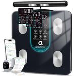 arboleaf Scale for Body Weight and Fat, 8-Electrode Smart Scale High Accuracy, Large LCD Display, 50 Body Metrics Bluetooth Sync, 400lb
