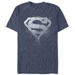 Warner Bros. DC Comics Men's Big & Tall Superman Glitch Logo T-Shirt, Navy Heather, 4X-Large Big Tall