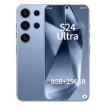 S24 Ultra Unlocked Phone 8GB+256GB Android Cell Phone 7 inch HD Screen Mobile Phone 108MP+48MP Camera 6800 mAh Extra Large Battery 4G Dual SIM (Titanium Blue)