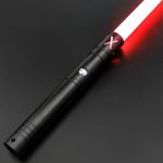 Lightsaber 77CM Blade Dueling Light Saber with 4 Character Sound Font 12 RGB Colors, 2 in 1 Lightsabers Toys for Kids/Chlidren/Teenagers/Adult Gift (1 Pack)