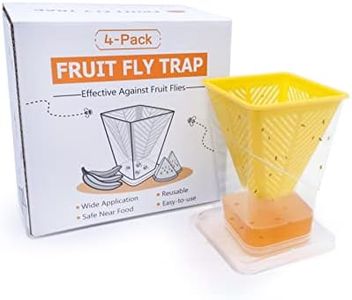 4X Fruchtfliegenfalle Fruchtfliegen-Falle, Fruchtfliegen-Lebendfalle, Hochwirksame Ökologische Fruchtfliegenfalle für Küche und Innenraum Obstfliegenfalle