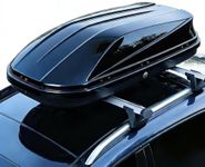 Rooftop Cargo Box Carrier, 17 Cubic Hardshell Rooftop Cargo Carrier, Dual-Side Opening, Universal Fit for Cars & SUVs, 165Lbs Weight Capacity with Secure Straps&Keys