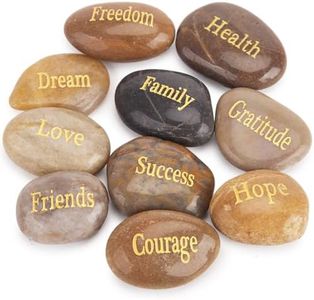 BigOtters Engraved Inspirational Stones, 10 Different Words Encouragement Stones Amulets Gift Stones for Friends and Family as Christmas Thanksgiving Gift