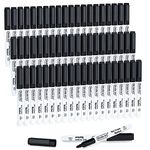 Shuttle Art Black Whiteboard Markers, 60 Pack Magnetic Whiteboard Pens Fine Tip and Eraser, Dry Wipe White Board Pens for Kids Writing on Whiteboards, Weekly Planner, Glass for School Office Home