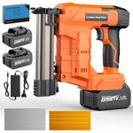 YEARTOP 18 Gauge Cordless Brad Nailer & Staple Gun 2-in-1 Power Nailer with (2) 4.0Ah Li-ion Batteries,1600 Nails/Staples, Professional Electric Tacker for Woodworking, Upholstery & DIY Repairs