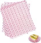 100 Sheets Food Grade Wrap Paper Waterproof Food Wrapping Grease Proof Paper Sheets Food Wrapping Liners Sandwich Cake Wrappers (Pink)