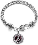 Inspired Silver - Silver Circle Charm Bracelet with Cubic Zirconia Jewelry, 7.5 inches, Metal Gemstone, Cubic Zirconia