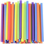 [100 Pack] Jumbo Smoothie Straws - 8.5" High Assorted Colors Milkshake Straws