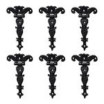 INCREWAY 6pcs Classic Decorative T Hinges, 3.2 inch Heavy Duty Zinc Alloy T-Strap Hinges Antique Shed Door Hinges with Screws (Black)