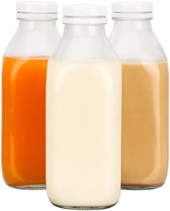 BELLE VOUS Lot de 3 Bouteilles Transparentes en Verre avec Bouchon - Bouteille Eau de 1L - Carafe d’Eau Hermétique - Pichet pour Jus - Lait - Smoothie - Yaourt à Boire - Miel