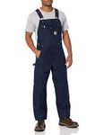 Carhartt Men's Relaxed Fit Duck Bib Overall, Navy, 36W x 30L