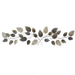 Deco 79 Metal Leaf Long Textured Wall Decor with Multiple Shades, 50" x 2" x 15", Bronze