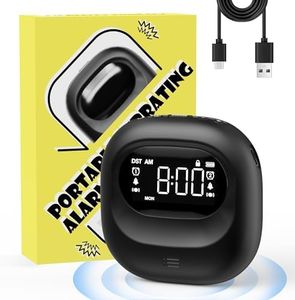 Roxicosly Super Strong Vibrating Alarm Clock for Heavy Sleepers, Adjustable Vibration Bed Shaker Alarm Clock, USB Rechargeable for Travel Camping, Cordless, Small