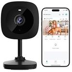 2K Security WiFi Camera, Night Vision, 6 IR LEDs Indoor Security Camera for Elder/Baby/Dog/Pet, App 3-Day Cloud Storage, 24/7 SD Card Storage, AI Motion Detection, 2-Way Audio Surveillance Exterieur