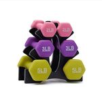 KAKSS Neoprene Workout Fixed Weight Dumbbell(Proudly Made In India) (20-Pound Total - 3 Pairs(2Lb,3Lb,5Lb) With Stand)