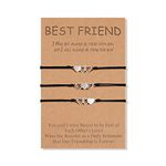 GBTBYS 3 Pcs Best Friend Distance Matching Handmade Friendship Bracelet for BFF Women Girls Daughter Sisters Daughters Lovers Family Couple Birthday